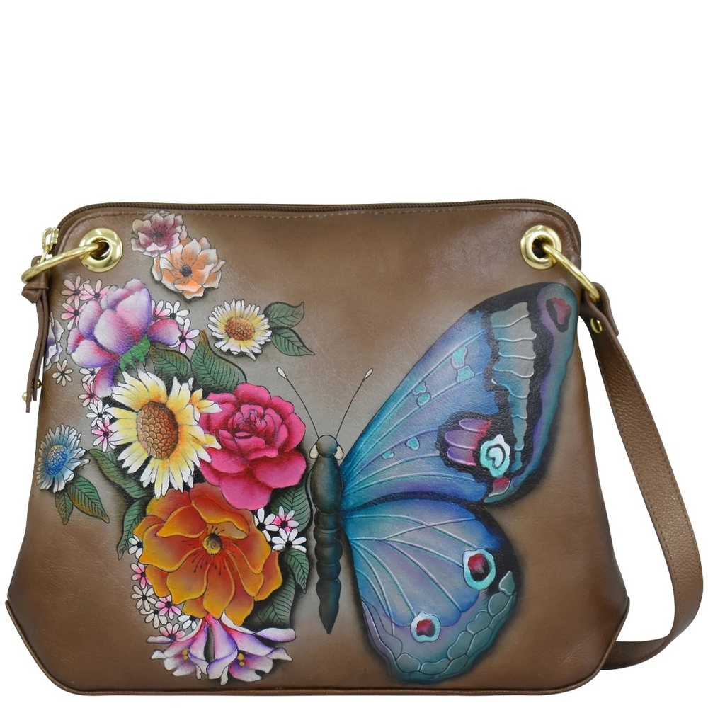 Anuschka Butterfly Crossbody Purse